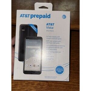 AT&T Prepaid Vista, 32GB, Prepaid Smartphone (Onyx Black) Brand New Sealed